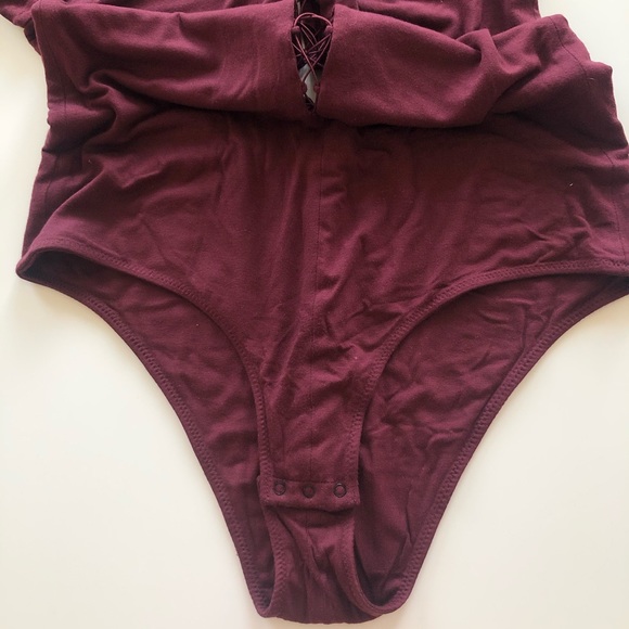 T by Alexander Wang Lace Up Stretch Bodysuit - Picture 6 of 7